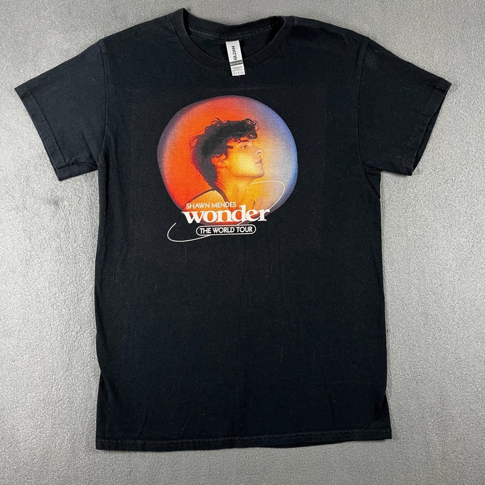 Shawn Mendes Wonder The World Tour 2022 Black T-Shirt Small Pop Music